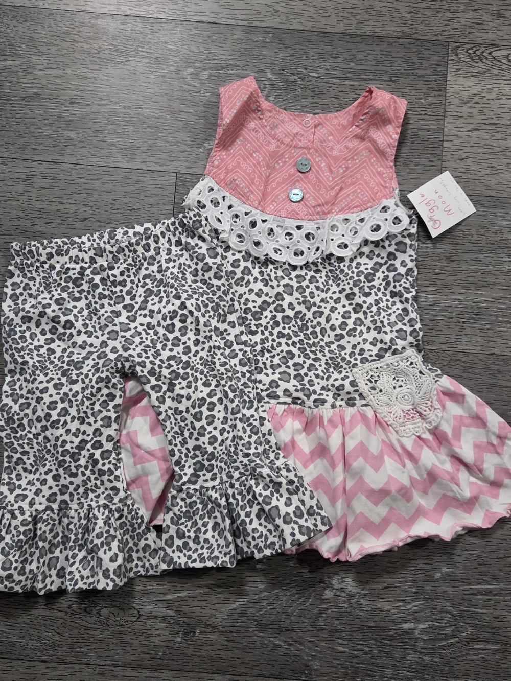 Giggle Moon Pink Gray Leopard & Chevron Matching Set